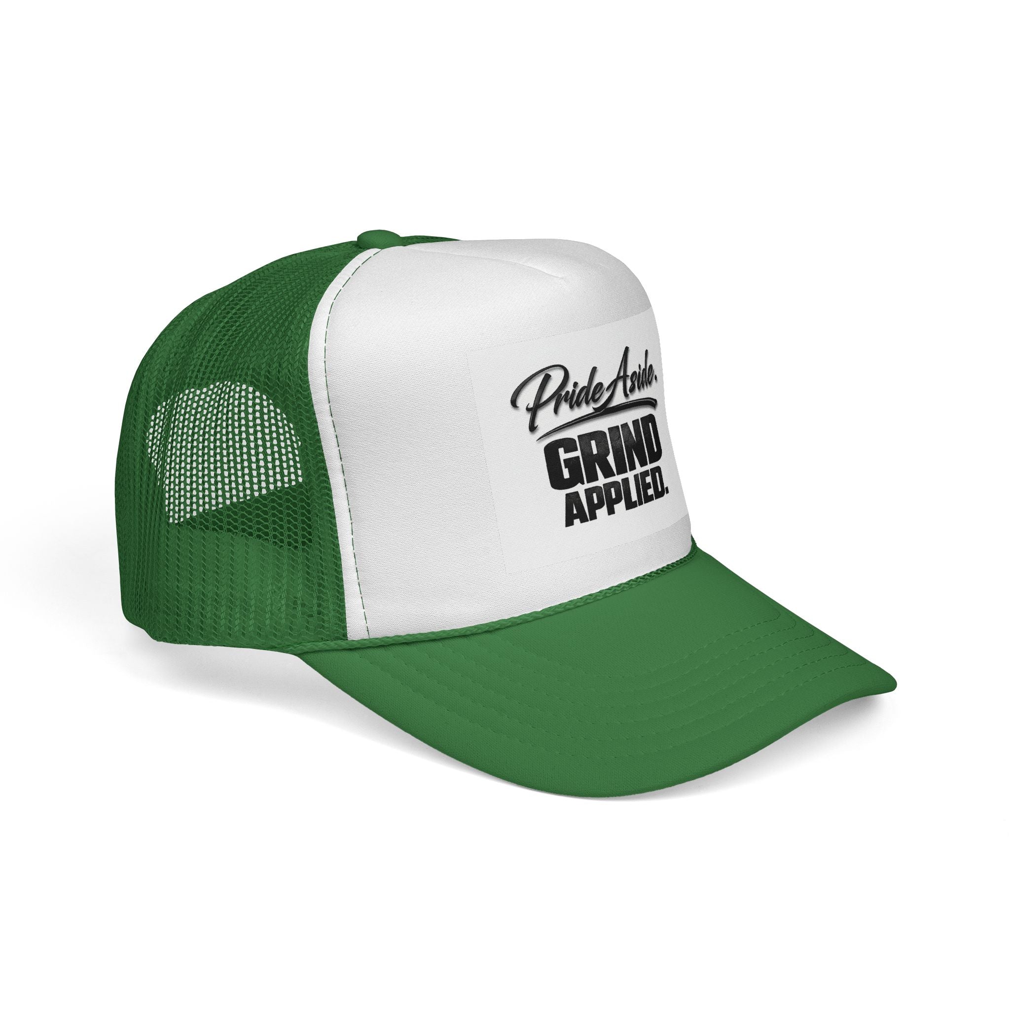 Grind Applied Trucker Cap — 'Pride Aside' Motivational Mesh-Back Hat