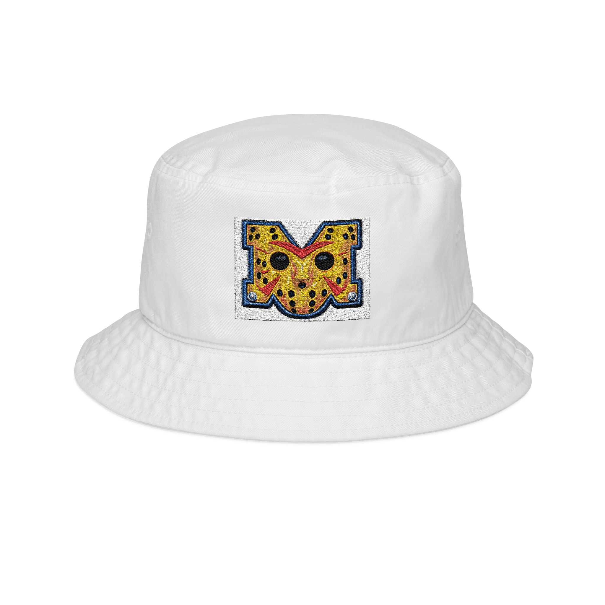 Embroidered Pizza Butterfly Bucket Hat — Fun Summer Sun Hat for Foodies