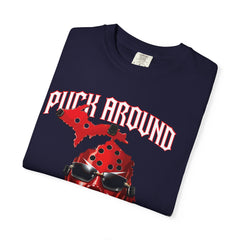 Puck Around and Find Out T-Shirt — Michigan silhouette Hockey Graphic Tee