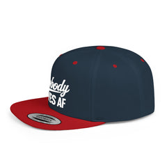 Flat Bill Snapback — 'Nobody Gives AF' Embroidered Statement Hat