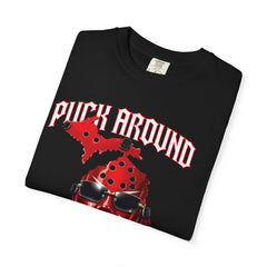 Puck Around and Find Out T-Shirt — Michigan silhouette Hockey Graphic Tee