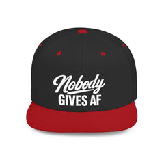 Flat Bill Snapback — 'Nobody Gives AF' Embroidered Statement Hat