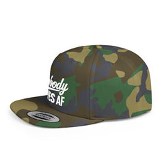 Flat Bill Snapback — 'Nobody Gives AF' Embroidered Statement Hat