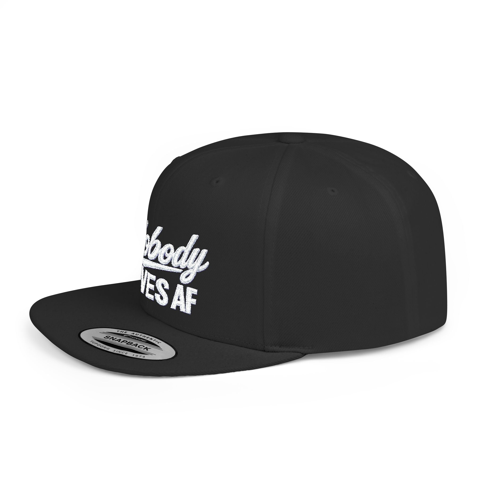 Nobody Gives AF Snapback Hat — Bold Embroidered Flat Bill Cap