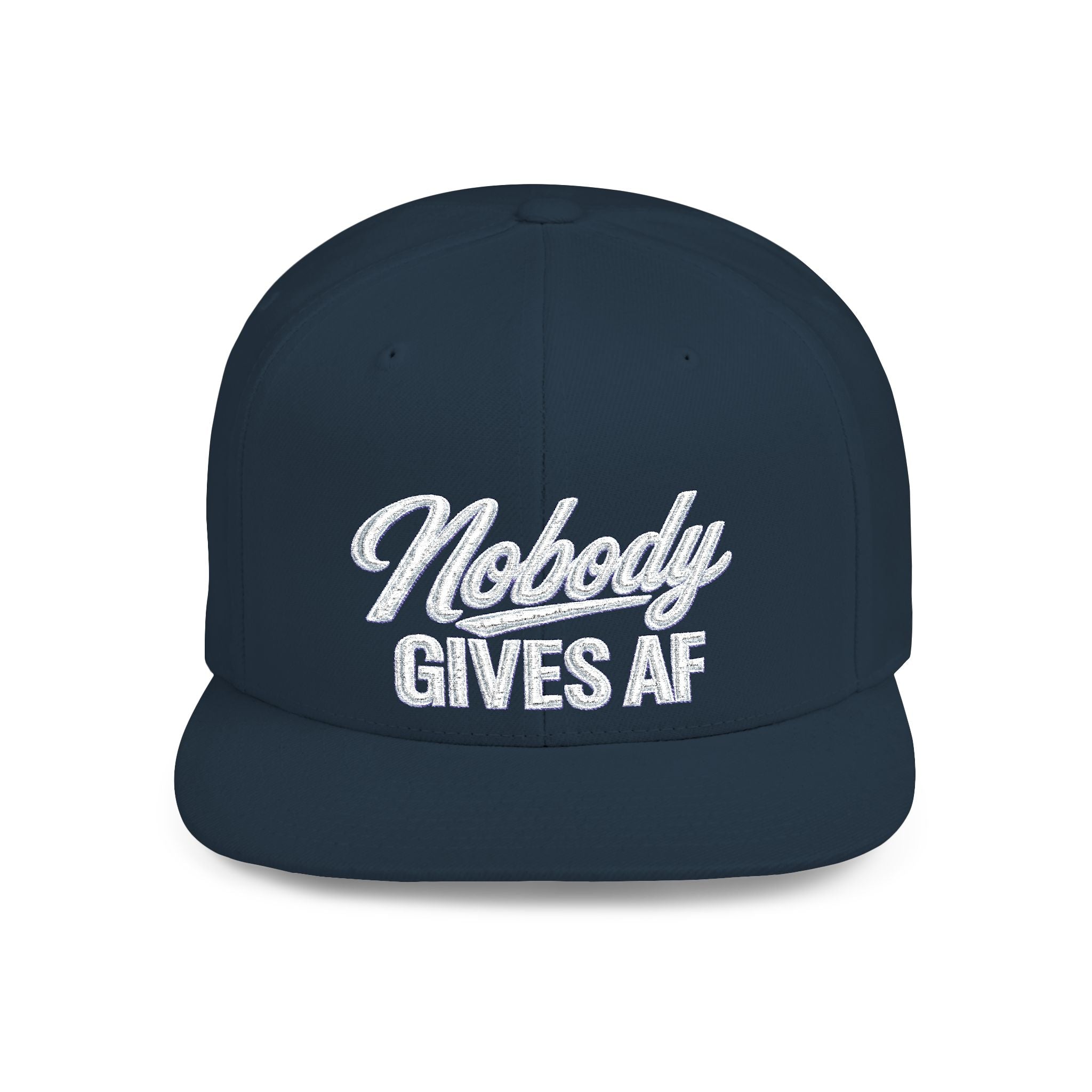 Nobody Gives AF Snapback Hat — Flat Bill Streetwear Cap
