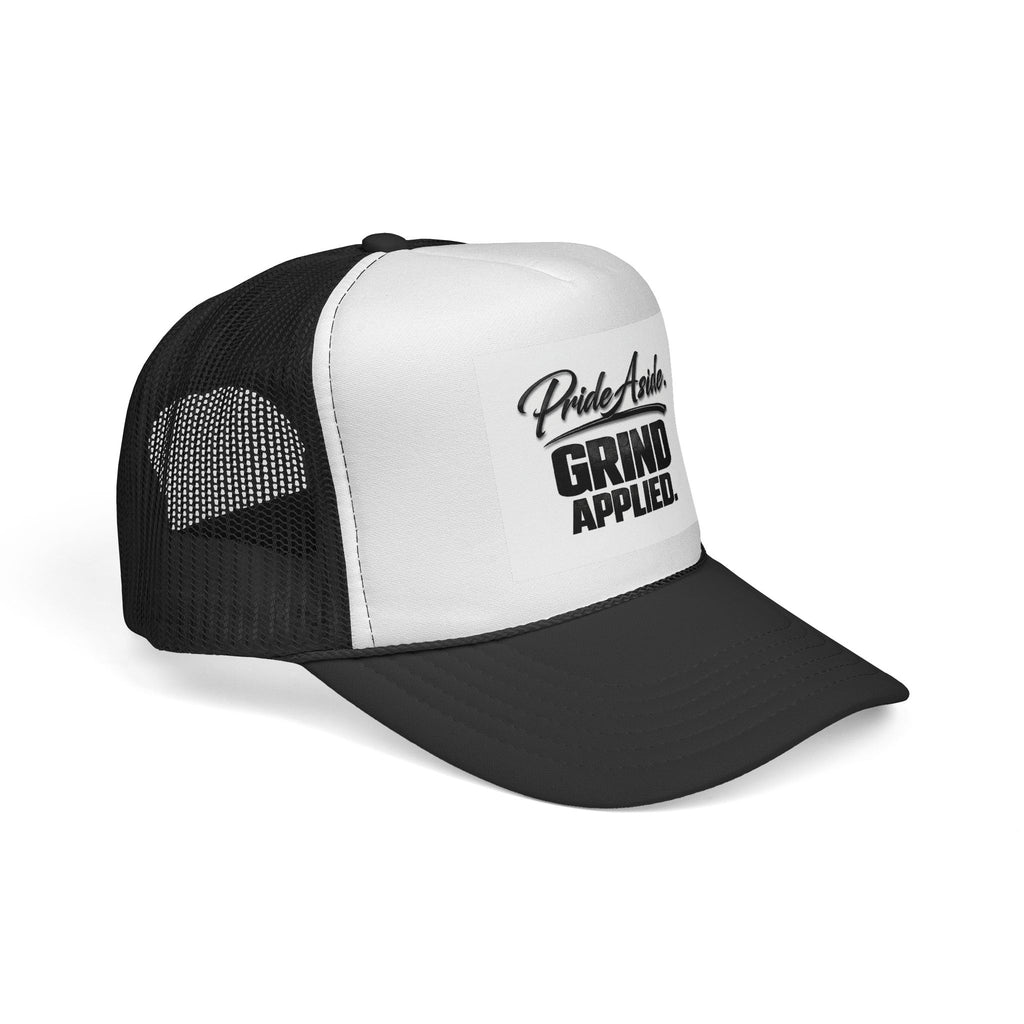 Grind Applied Trucker Cap — 'Pride Aside' Motivational Mesh-Back Hat