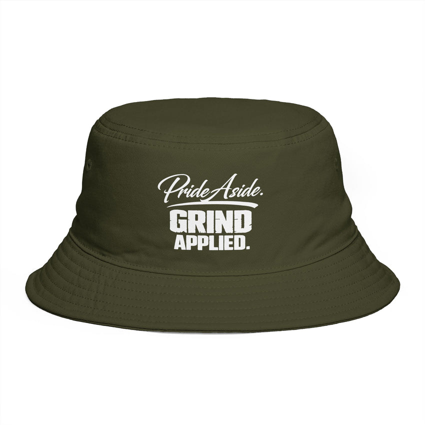 Bucket Hat — "Pride Aside. Grind Applied." Motivational Streetwear
