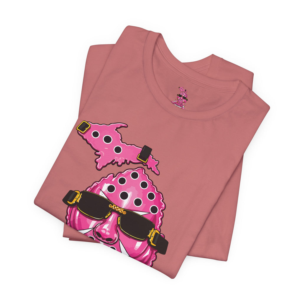 Pinky Puck Graphic Tee — Retro Hockey Mascot Shirt