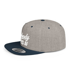Flat Bill Snapback — 'Nobody Gives AF' Embroidered Statement Hat