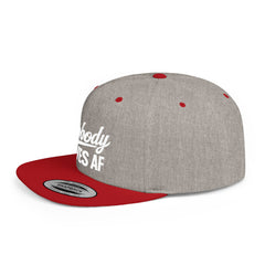 Flat Bill Snapback — 'Nobody Gives AF' Embroidered Statement Hat