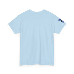 🔥PUCKFACE Michigan Crocs Map T-Shirt — Blue State Silhouette with Sunglasses & Croc Holes