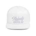 Snapback Hat — 'Nobody Gives AF' Script Flat Bill Cap