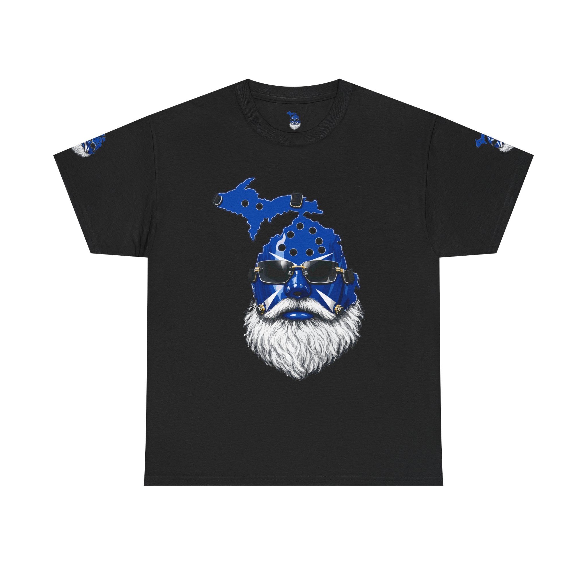 🔥PUCKFACE  Michigan Beard State T-Shirt — Blue State Map Sunglasses Design