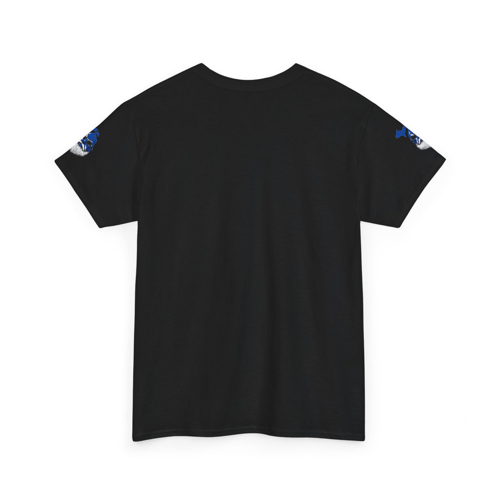 Michigan Beard State T-Shirt — Blue State Map Sunglasses Design