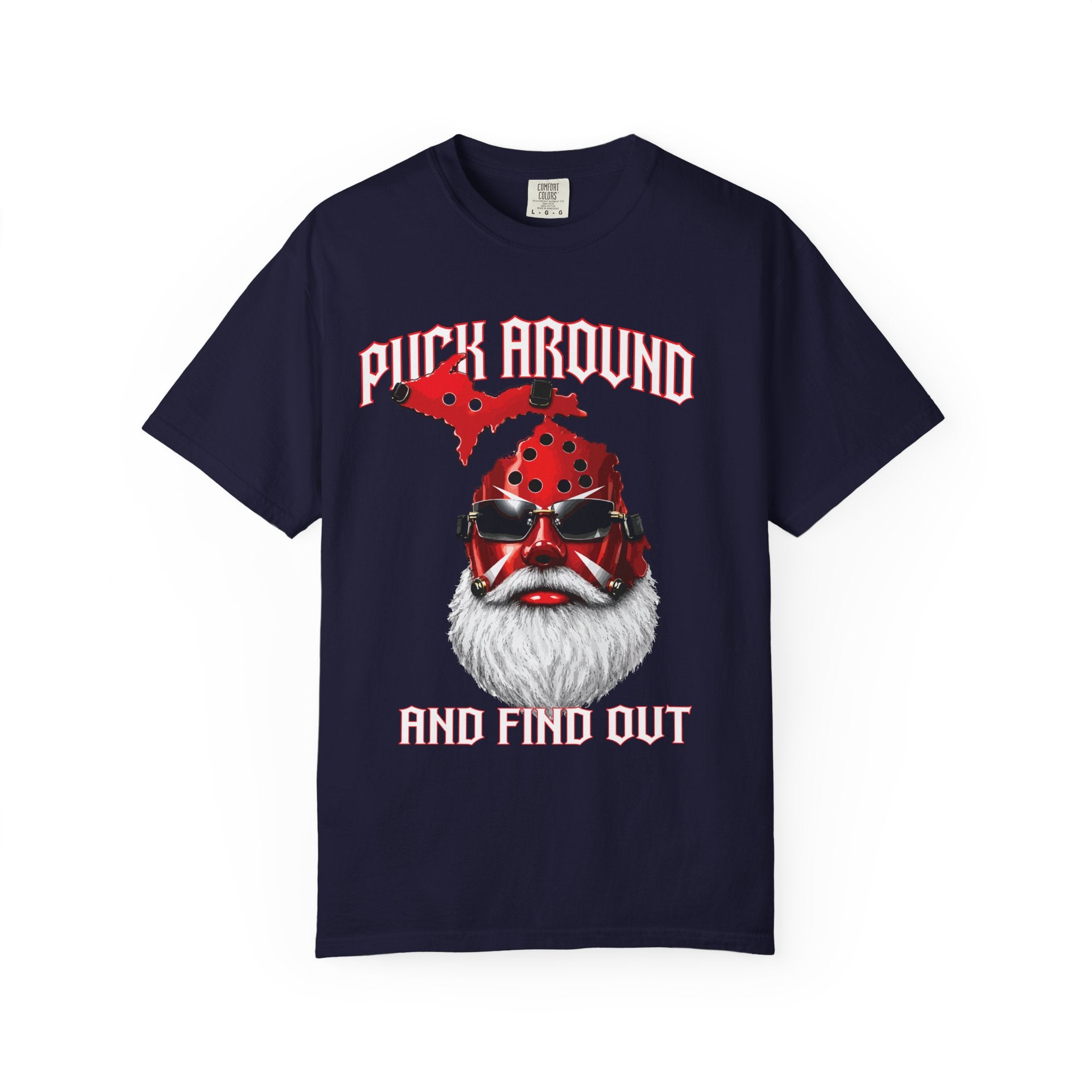 Puck Around and Find Out T-Shirt — Michigan silhouette Hockey Graphic Tee