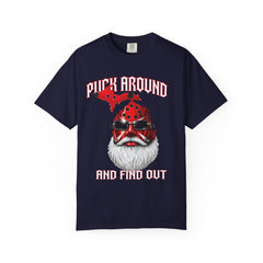 Puck Around and Find Out T-Shirt — Michigan silhouette Hockey Graphic Tee