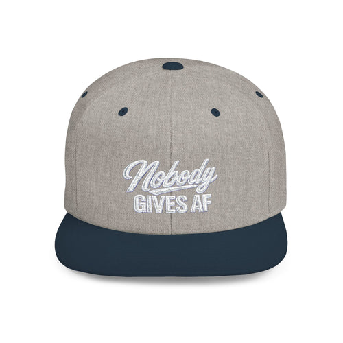 Camo Snapback Hat — "Nobody Gives AF" Embroidered Flat Bill