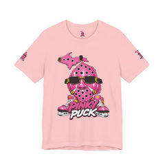 Pinky Puck Graphic Tee — Retro Hockey Mascot Shirt