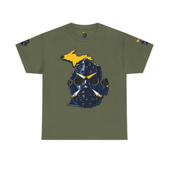 🔥 PUCKFACE Michigan Hockey Mask T‑Shirt — Retro Goalie Mask Michigan Pride Tee
