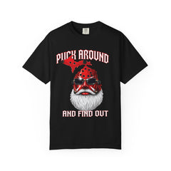 Puck Around and Find Out T-Shirt — Michigan silhouette Hockey Graphic Tee