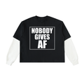 NGAF Layered Contrast Sleeve Cotton T-Shirt