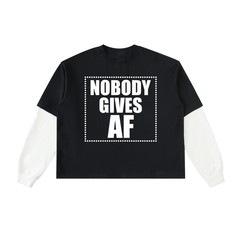 NGAF Layered Contrast Sleeve Cotton T-Shirt