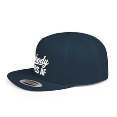 Flat Bill Snapback — 'Nobody Gives AF' Embroidered Statement Hat