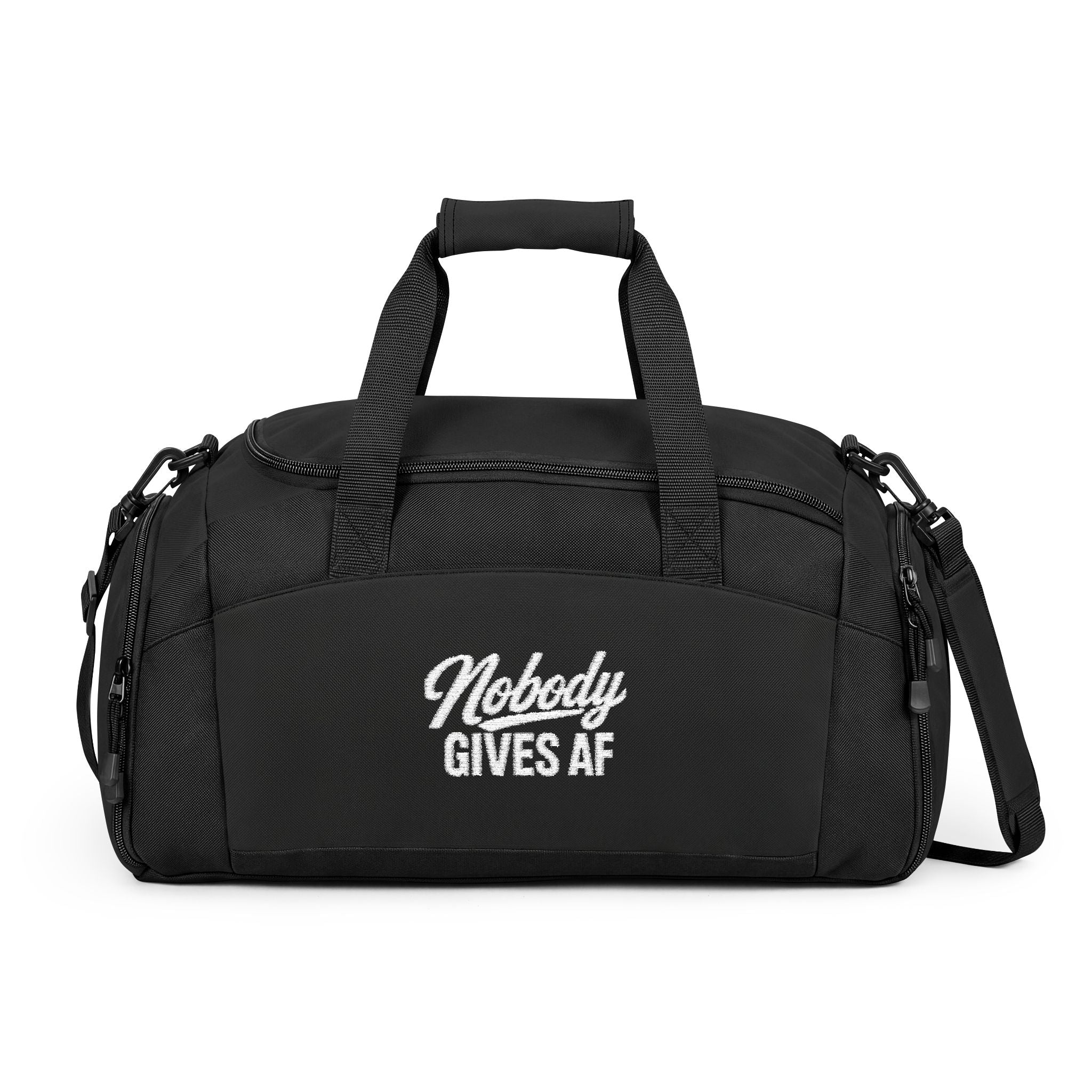 Nobody Gives AF Gym Bag — Durable Duffel for Gym, Travel & Workout