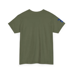 🔥PUCKFACE Michigan Crocs Map T-Shirt — Blue State Silhouette with Sunglasses & Croc Holes