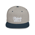 Flat Bill Snapback Hat — 'Nobody Gives AF' Embroidered Trucker Cap