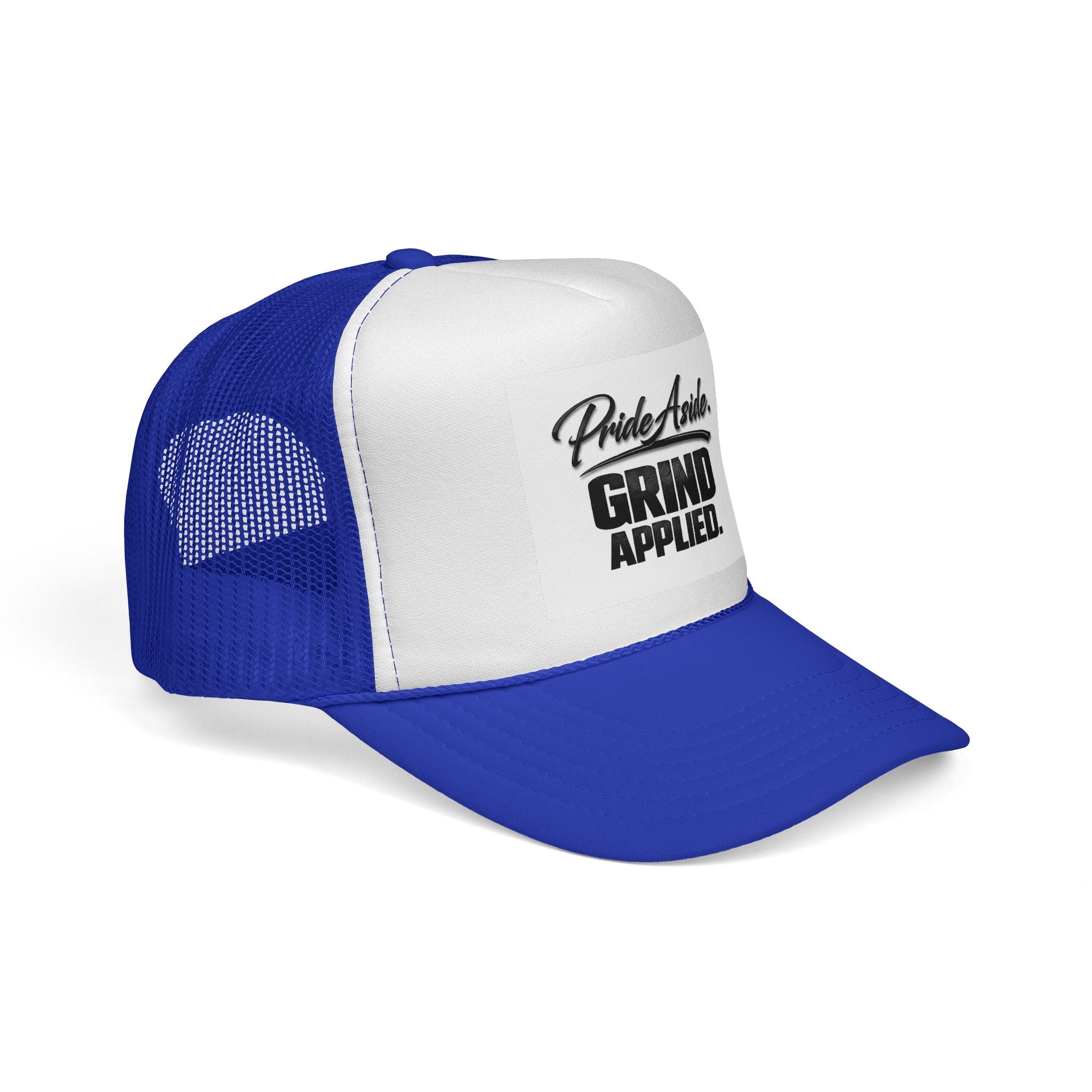 Grind Applied Trucker Cap — 'Pride Aside' Motivational Mesh-Back Hat
