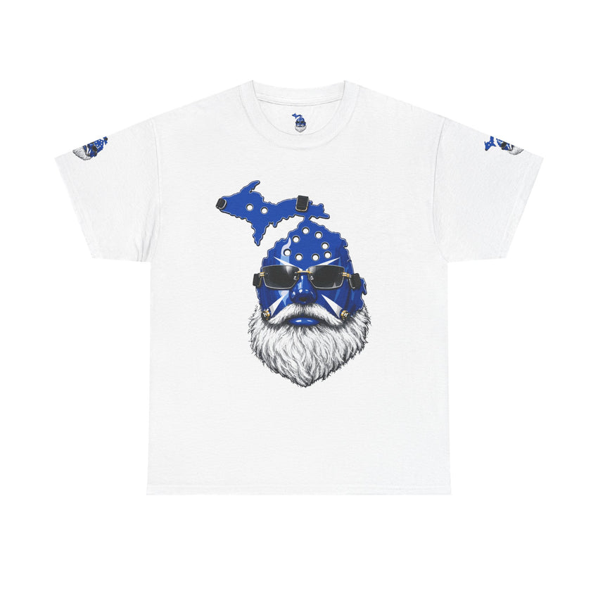 🔥PUCKFACE  Michigan Beard State T-Shirt — Blue State Map Sunglasses Design