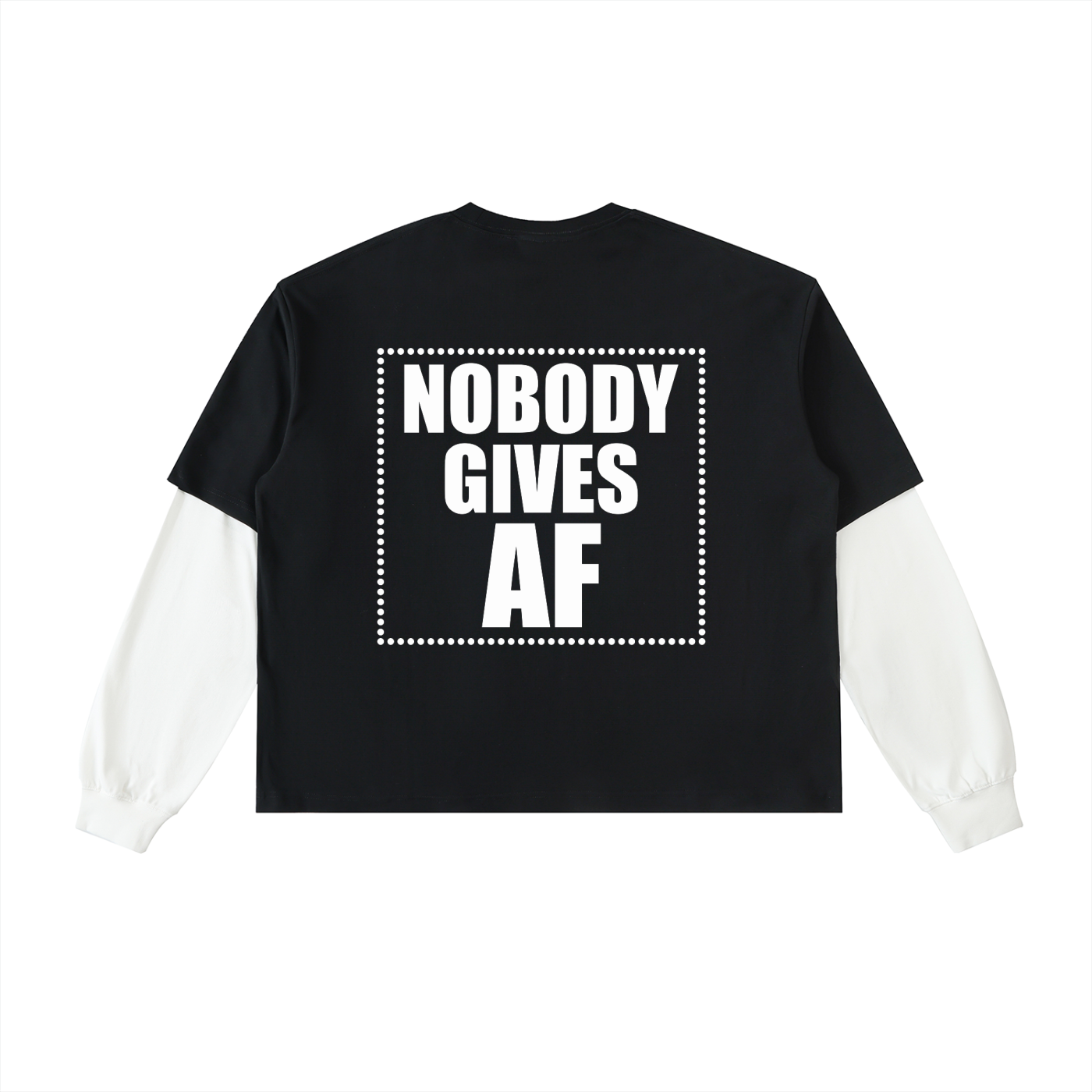 NGAF Layered Contrast Sleeve Cotton T-Shirt