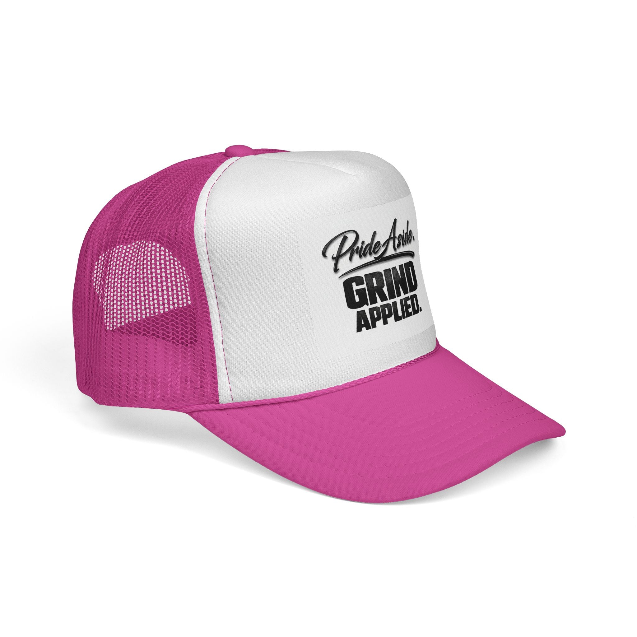 Grind Applied Trucker Cap — 'Pride Aside' Motivational Mesh-Back Hat