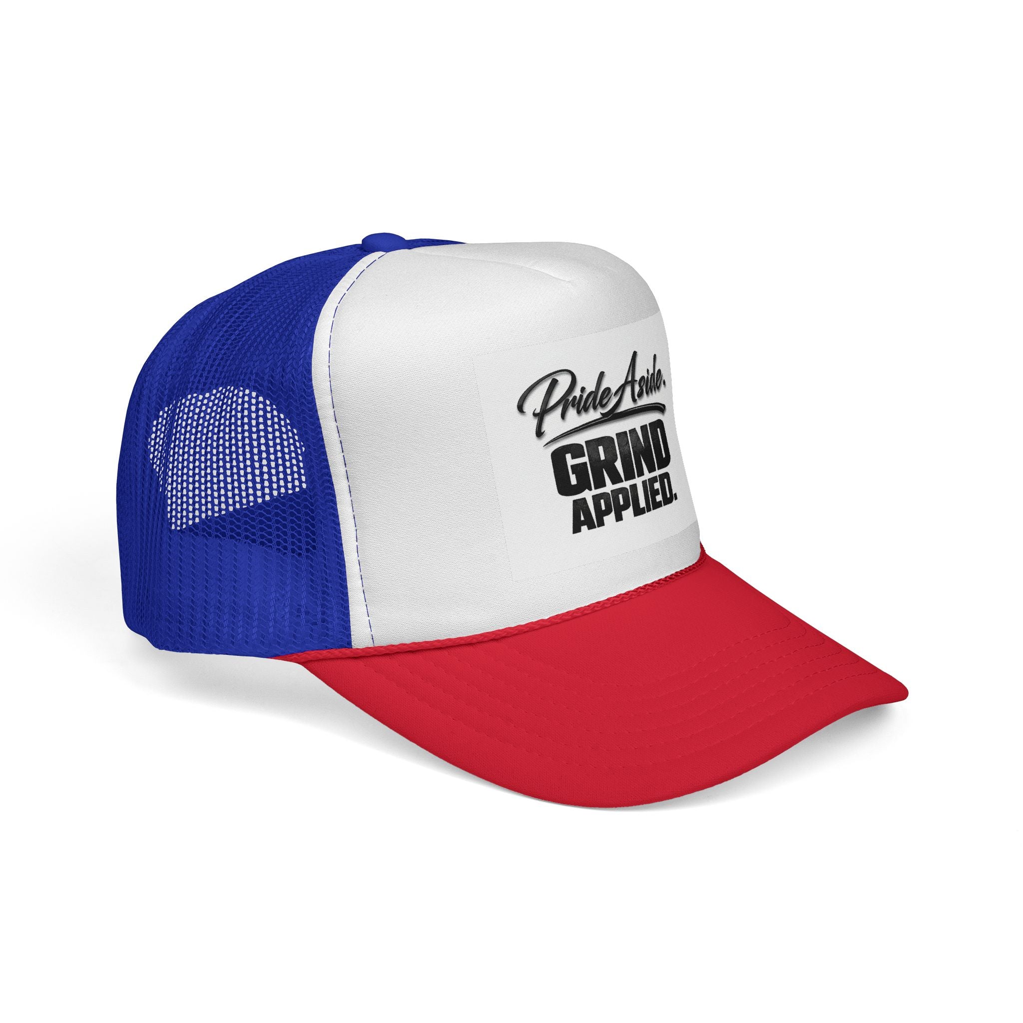 Grind Applied Trucker Cap — 'Pride Aside' Motivational Mesh-Back Hat