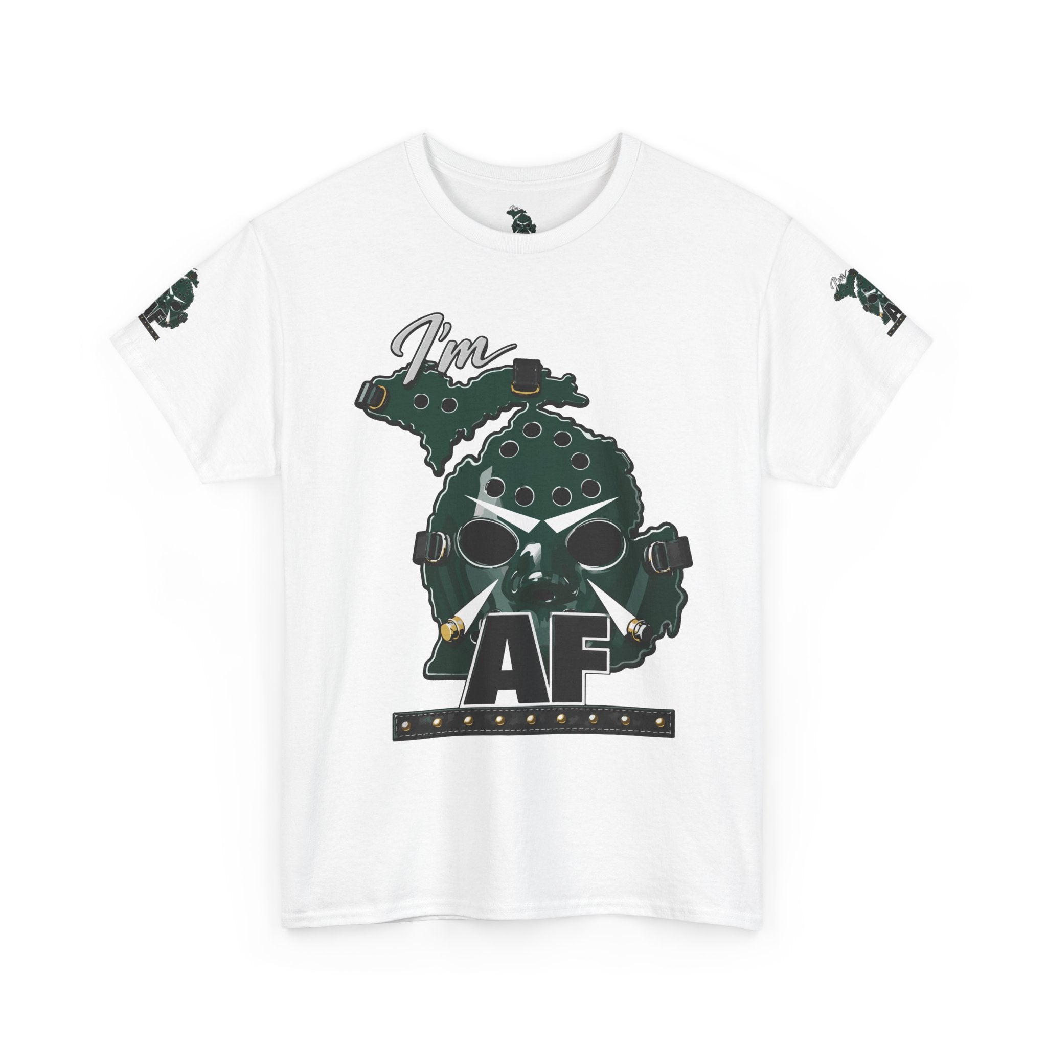 🔥I'm Michigan PUCKFACE Masked Skull Graphic Tee — Urban Streetwear Skull T-Shirt