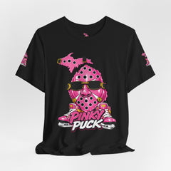 Pinky Puck Graphic Tee — Retro Hockey Mascot Shirt