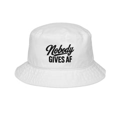 Nobody Gives AF Embroidered Bucket Hat — Bold Casual Streetwear