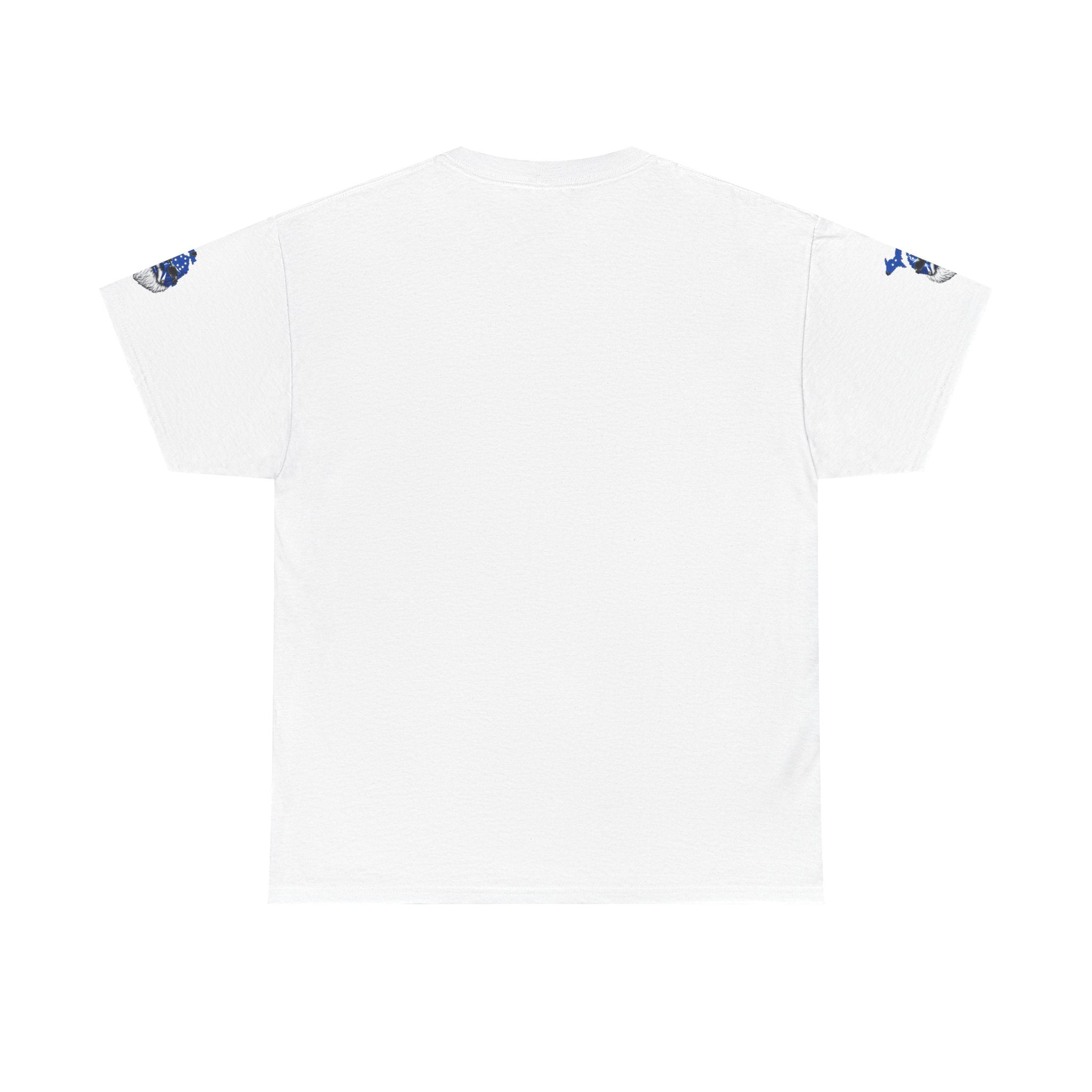 Michigan Beard State T-Shirt — Blue State Map Sunglasses Design