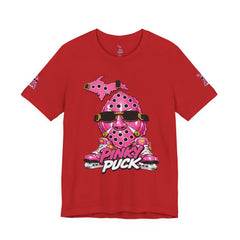 Pinky Puck Graphic Tee — Retro Hockey Mascot Shirt