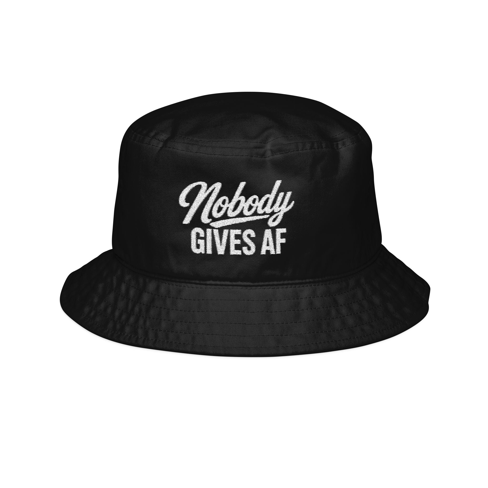 Nobody Gives AF Embroidered Bucket Hat — Bold Streetwear Dad Hat