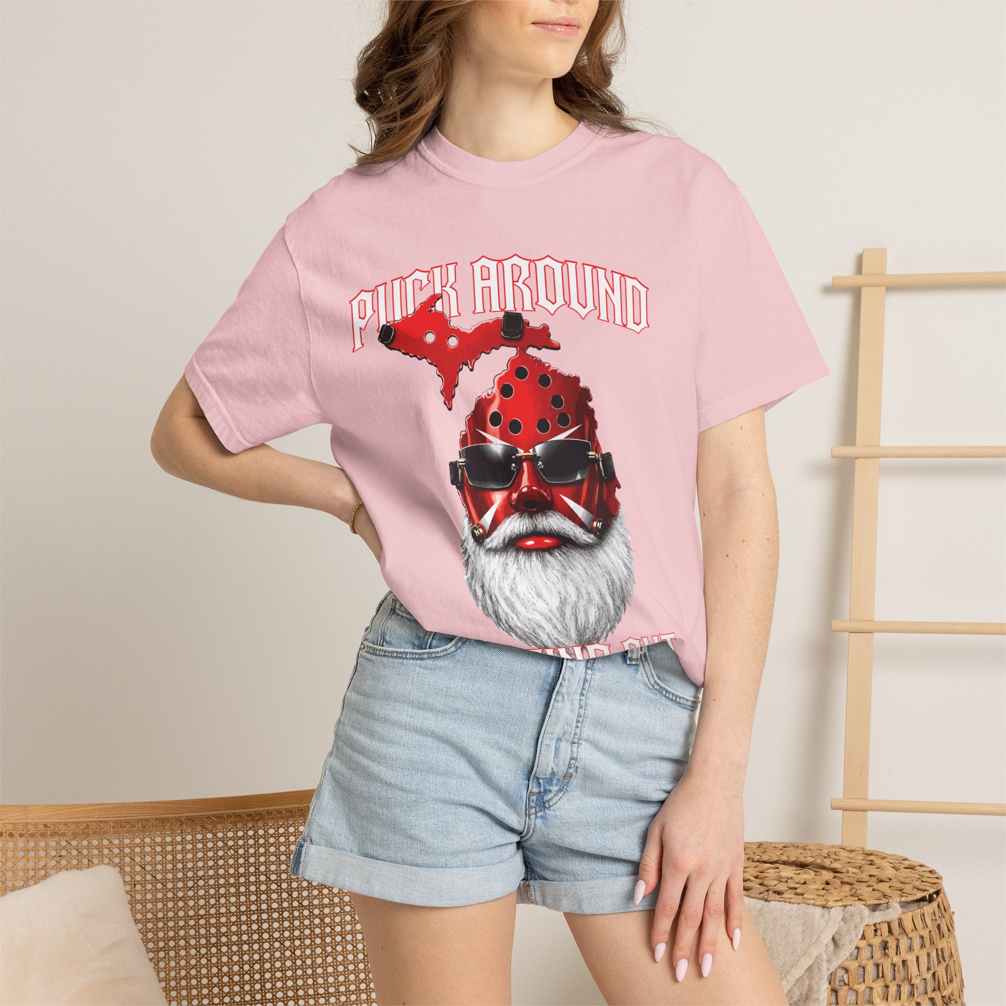 Puck Around and Find Out T-Shirt — Michigan silhouette Hockey Graphic Tee