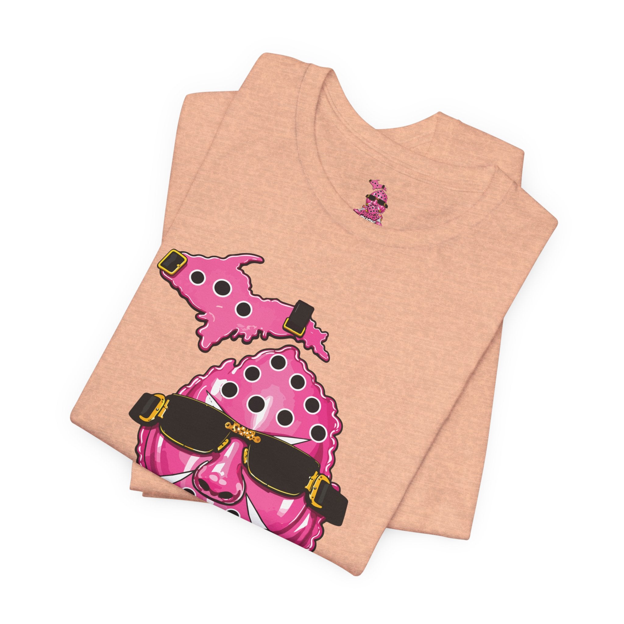 Pinky Puck Graphic Tee — Retro Hockey Mascot Shirt