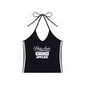 Pride aside Grind applied. Women's Color Block Halter Crop Tank Top