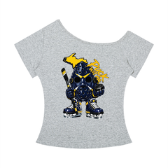 PUCKFACE Women’s Off-the-Shoulder T-Shirt