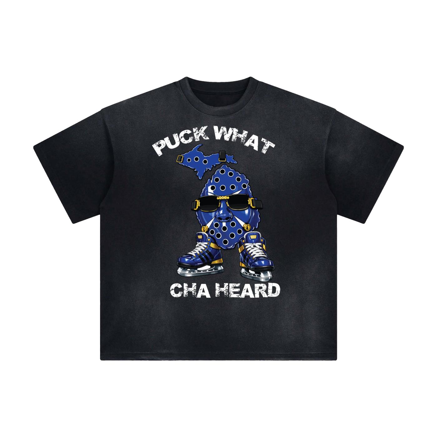 PUCKFACE Michigan hockey mask. You won’t find these ANYWHERE but here… Sunfade T-Shirt