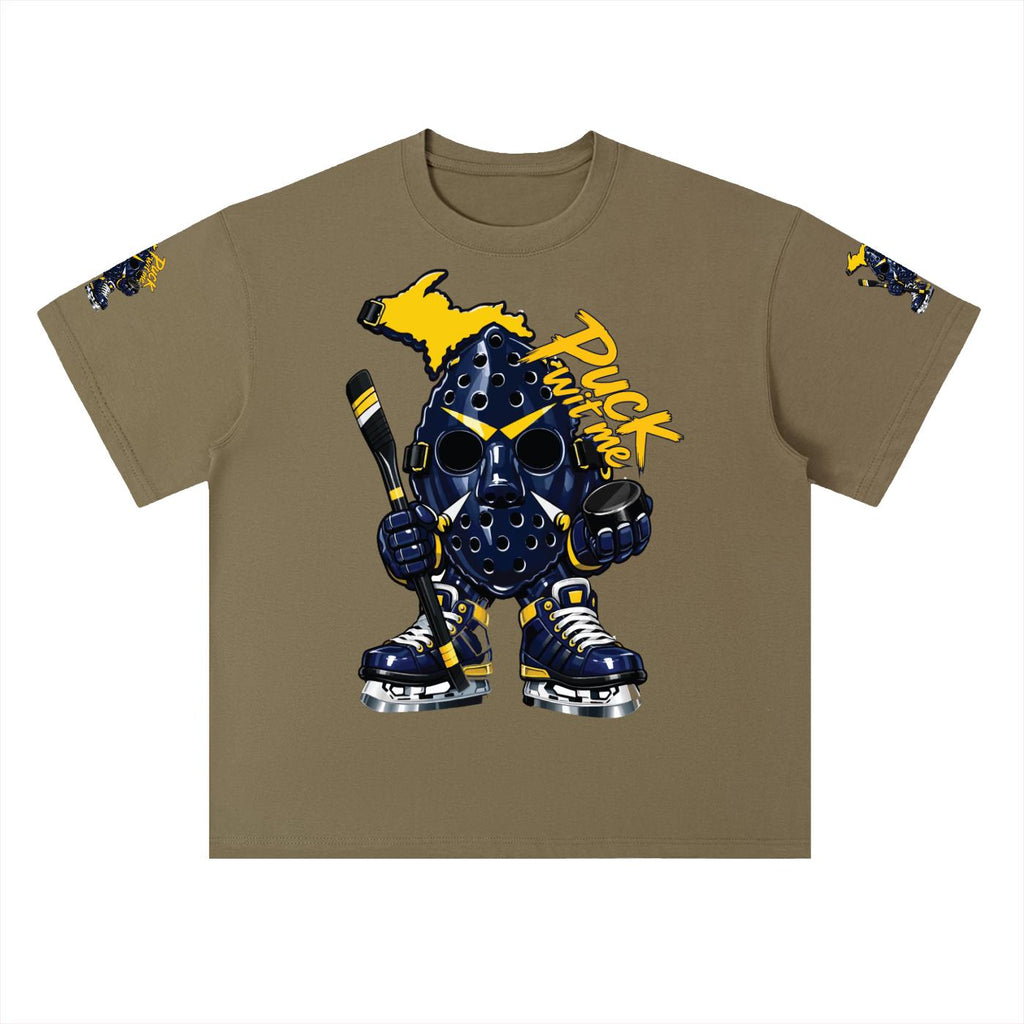 Michigan PUCKFACE Heavyweight Drop Shoulder Cotton T-Shirt