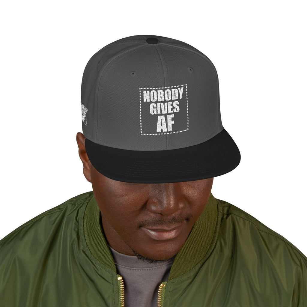 Snapback Hat  "Nobody Gives AF" Embroidered Streetwear Cap