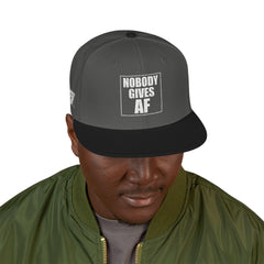 Snapback Hat  "Nobody Gives AF" Embroidered Streetwear Cap