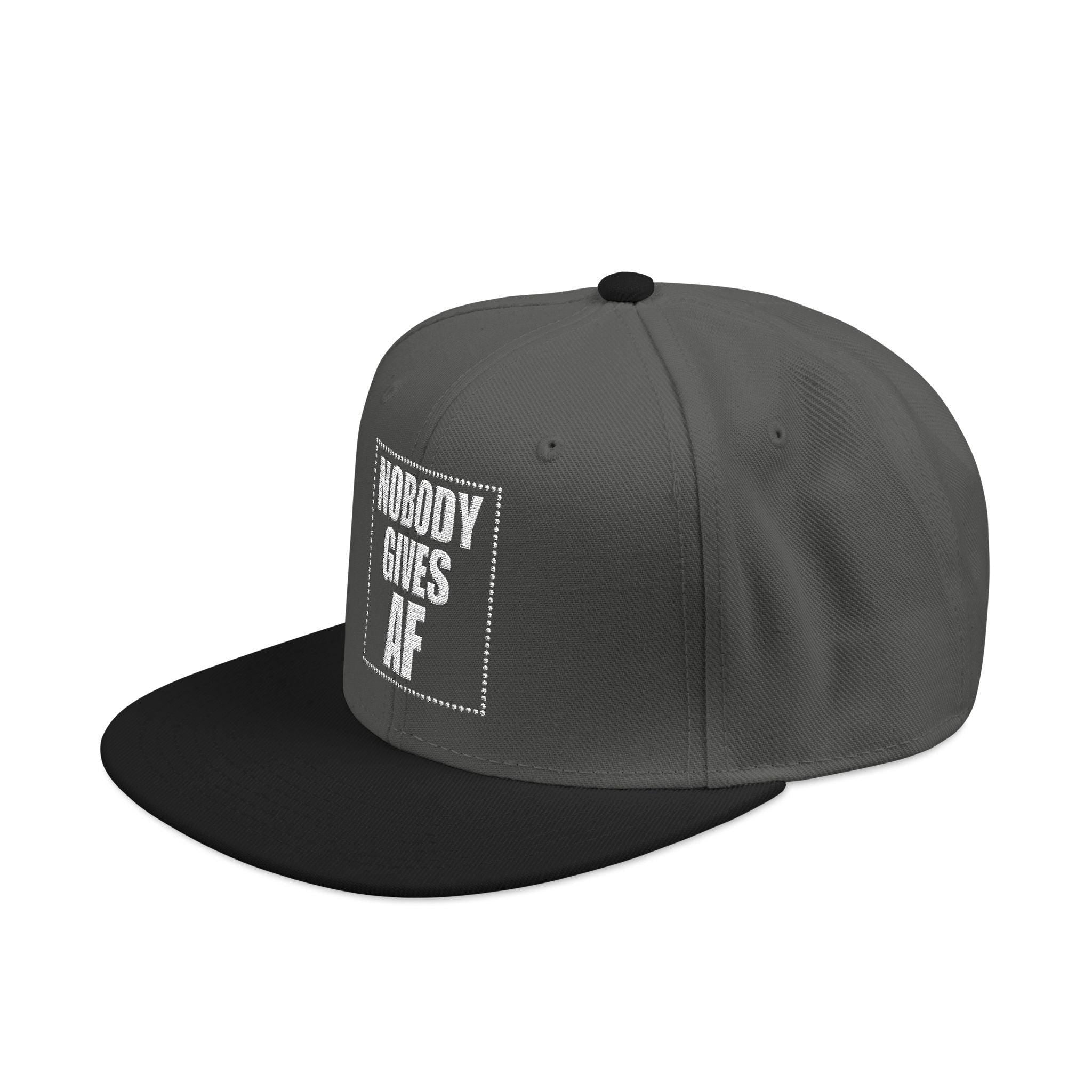 Snapback Hat  "Nobody Gives AF" Embroidered Streetwear Cap